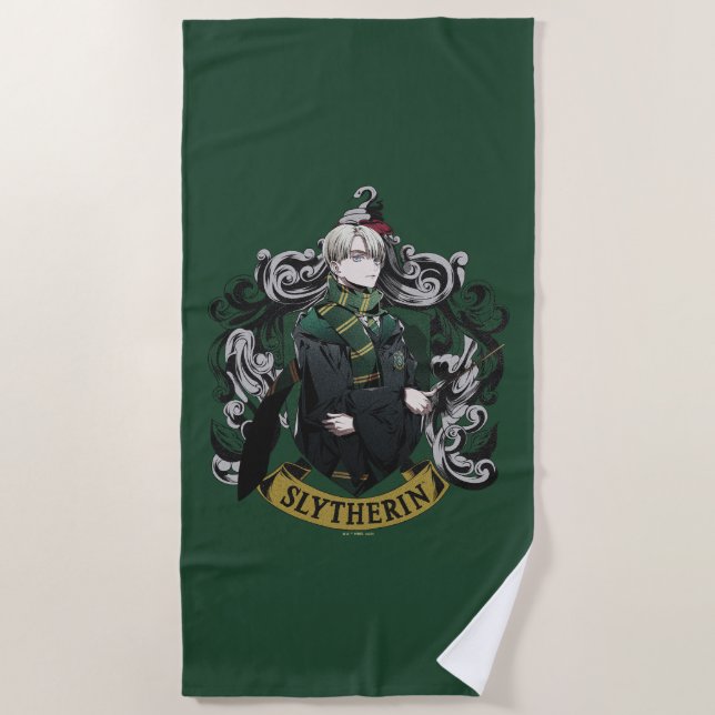 HARRY POTTER™ | Anime Draco Malfoy House Wappen Strandtuch (Vorderseite)