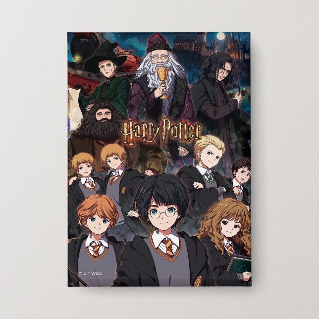 HARRY POTTER™ Anime Ensemble Szene Button (Vorderseite)