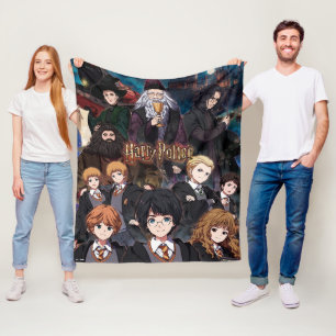 HARRY POTTER™ Anime-Ensemble-Szene Fleecedecke