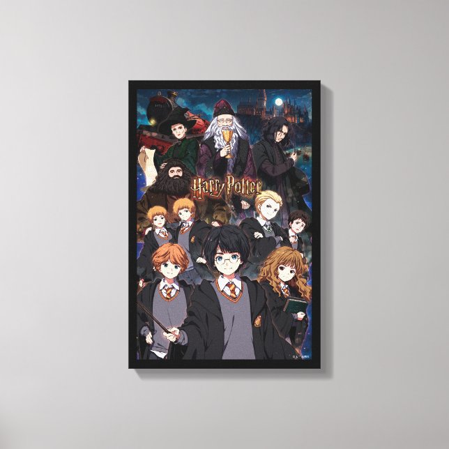 HARRY POTTER™ Anime-Ensemble-Szene Leinwanddruck (Vorderseite)