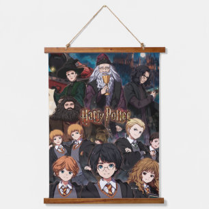 HARRY POTTER™ Anime-Ensemble-Szene Wandteppich Mit Holzrahmen