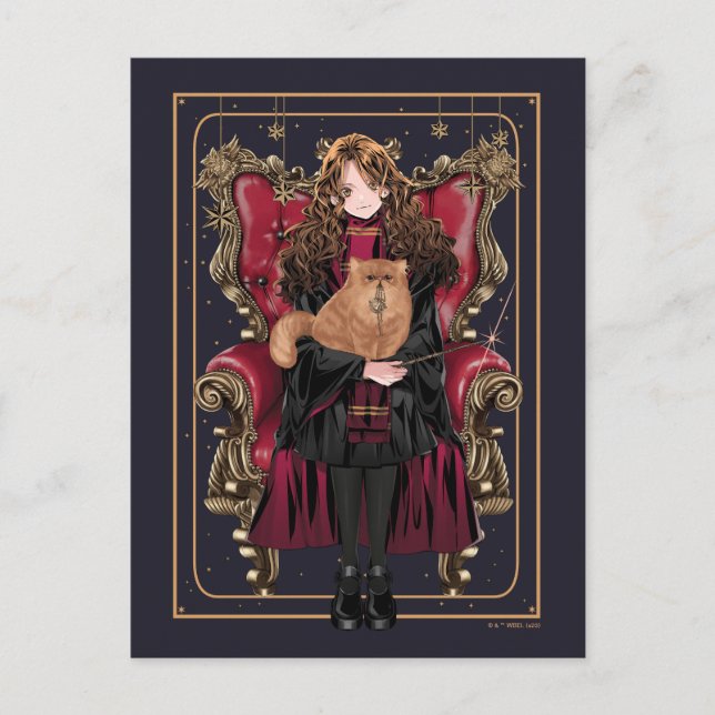 HARRY POTTER™ | Anime Hermione Granger Sitzplatz Postkarte (Vorderseite)