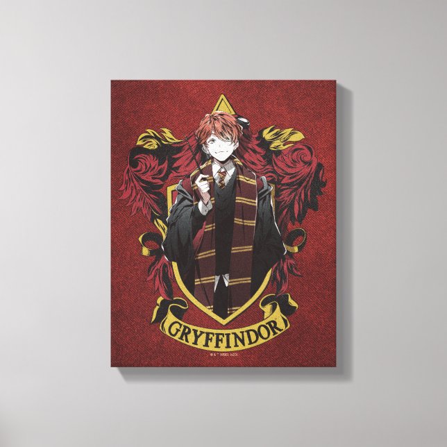 HARRY POTTER™ | Anime Ron Weasley House Wappen Leinwanddruck (Vorderseite)