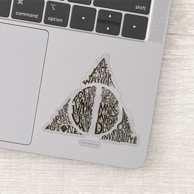 Harry Potter-Bann TOTEN | HEILIGT Typografie GR Aufkleber (Detail)