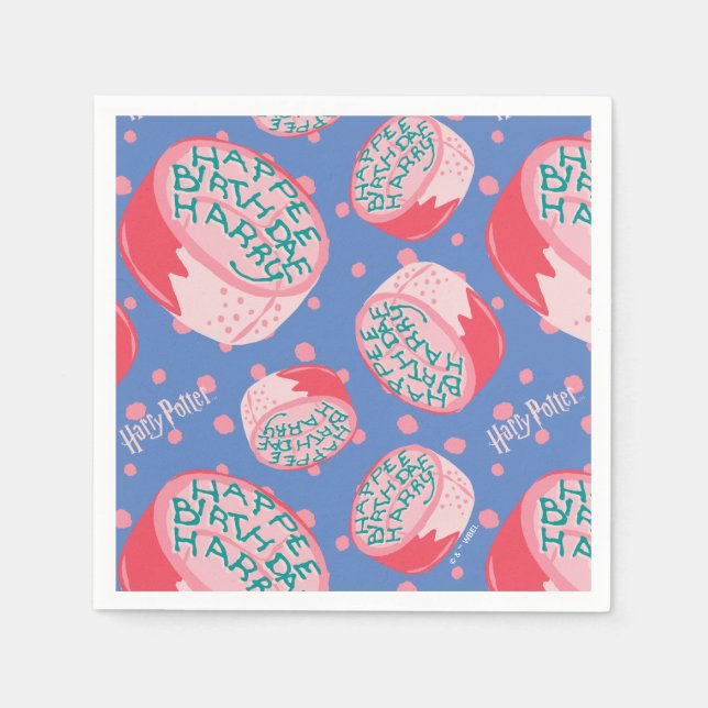 HARRY POTTER™ Birthday Cake Pattern Serviette (Vorderseite)