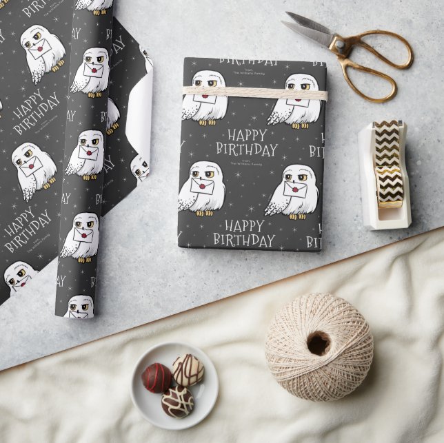 Harry Potter Birthday | Hedwig Chalkboard Geschenkpapier (Kunsthandwerk)