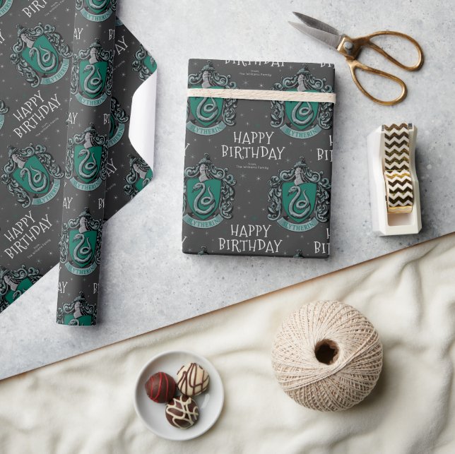 Harry Potter Birthday | Slytherin Chalkboard Geschenkpapier (Kunsthandwerk)