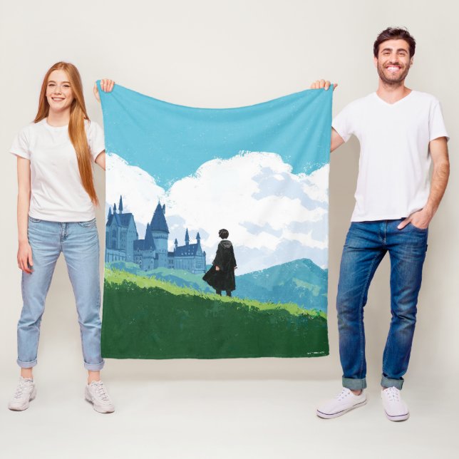 HARRY POTTER™ Blick auf Schloss HOGWARTS™ Fleecedecke (Beispiel)