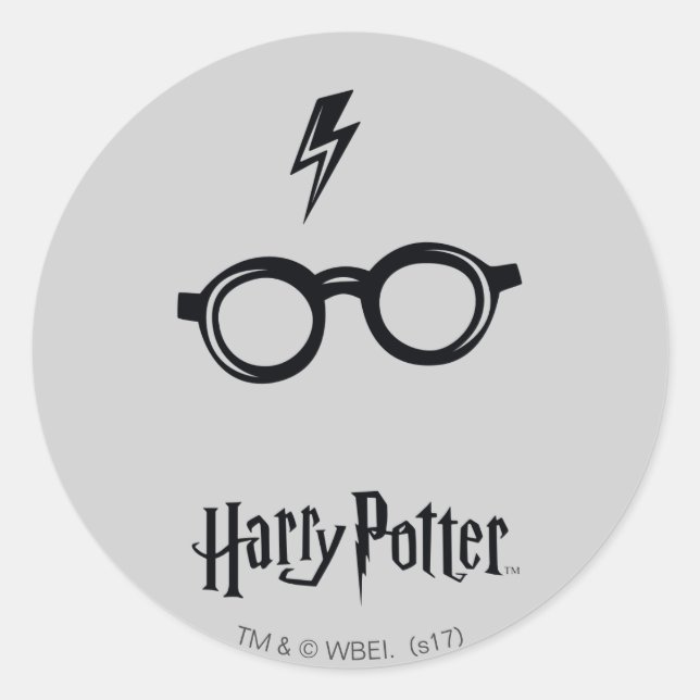Harry Potter | Blitzspur und Brille Runder Aufkleber (Vorderseite)