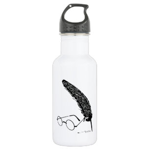 Harry Potter   Brille und Federhalter Edelstahlflasche
