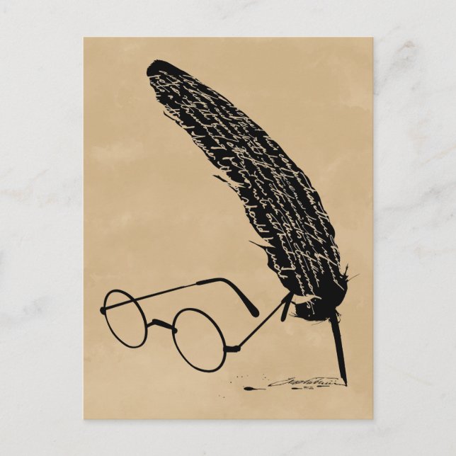 Harry Potter | Brille und Federhalter Postkarte (Vorderseite)