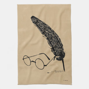 Harry Potter   Brille und Federkiel Geschirrtuch