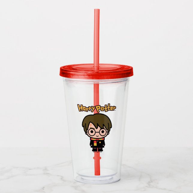 Harry Potter Cartoon Art Acryltrinkbecher (Vorderseite)