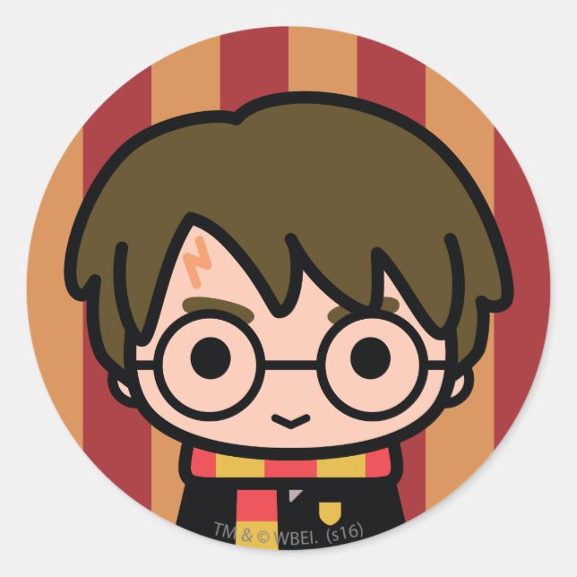 Harry Potter Cartoon Art Runder Aufkleber (Vorderseite)