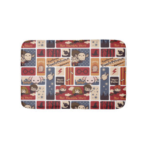 Harry Potter Cartoon Scenes Pattern Badematte