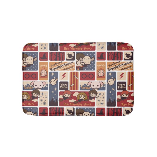 Harry Potter Cartoon Scenes Pattern Badematte (Vorderseite)