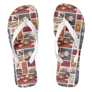 Harry Potter Cartoon-Szenen Muster Flip Flops