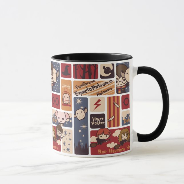 Harry-Potter-Cartoon-Szenen-Muster Tasse (Rechts)