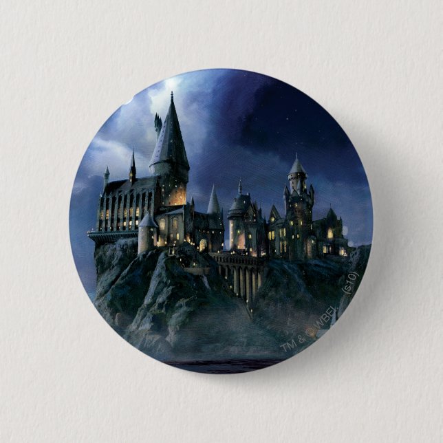 Harry Potter Castle Moonlit Hogwarts Button (Vorderseite)