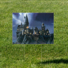 Harry Potter Castle Moonlit Hogwarts Gartenschild