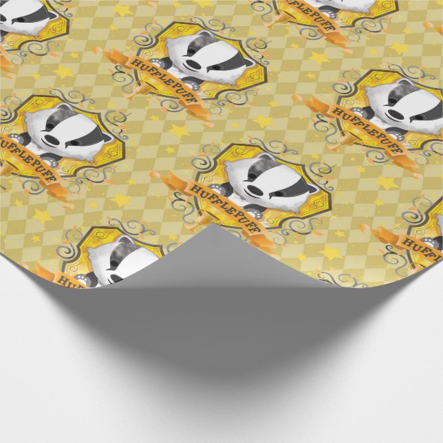 Harry Potter | Charmantes HUFFLEPUFF™-Wappen Geschenkpapier (Ecke)
