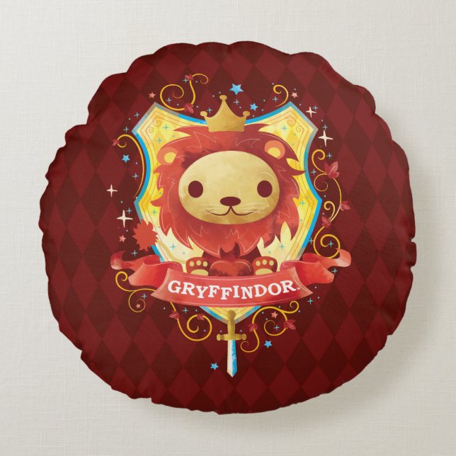 Harry Potter | Charming GRYFFINDOR™ Wappen Rundes Kissen (Vorderseite)