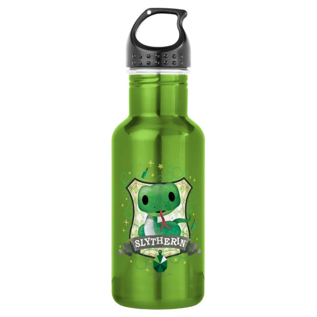 Harry Potter | Charming SLYTHERIN™ Wappen Edelstahlflasche (Vorderseite)