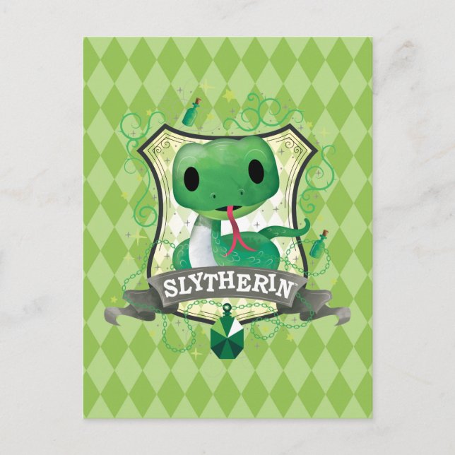 Harry Potter | Charming SLYTHERIN™ Wappen Postkarte (Vorderseite)