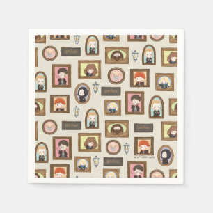HARRY POTTER™ Chibi-Bilderrahmen-Muster Serviette