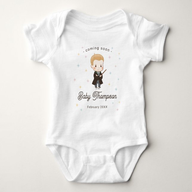 Harry Potter Chibi Draco Malfoy Wizard Baby Shower Strampler (Vorderseite)