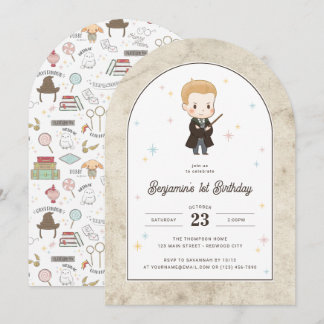 Harry Potter | Chibi Draco Malfoy Zauberer Geburts Einladung