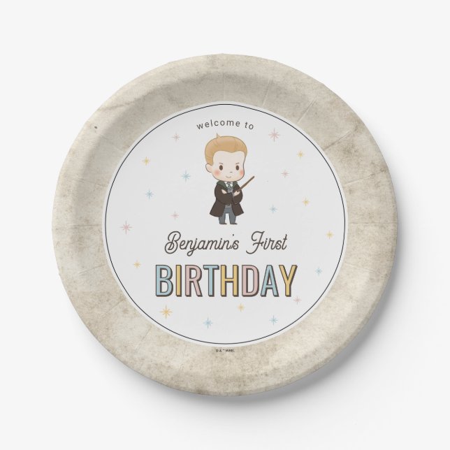 Harry Potter Chibi Draco Malfoy Zauberer Geburtsta Pappteller (Vorderseite)