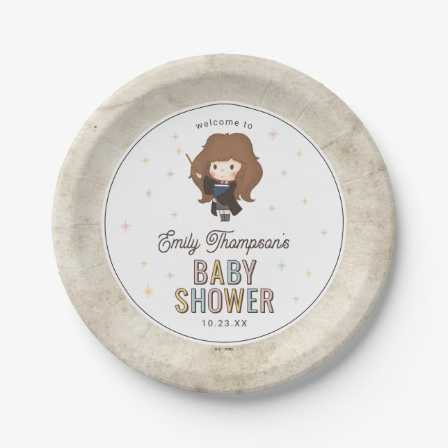 Harry Potter Chibi Hermione Wizard Baby Shower Pappteller (Vorderseite)