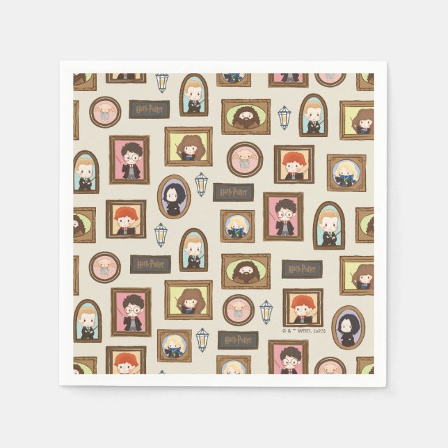 HARRY POTTER™ Chibi Picture Frame Muster Serviette (Vorderseite)