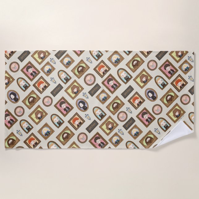 HARRY POTTER™ Chibi Picture Frame Muster Strandtuch (Vorderseite)