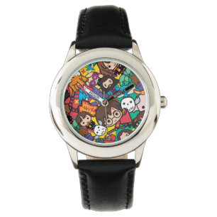 Harry-Potter-Comicfiguren-Wurf-Muster Armbanduhr