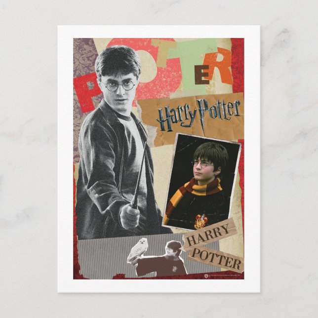 Harry Potter damals und heute Postkarte (Vorderseite)