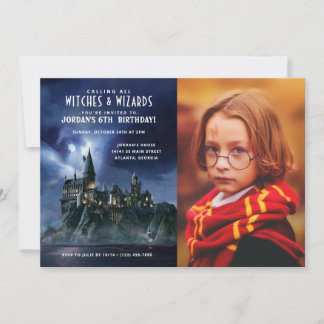 Harry Potter | Dark Hogwarts Castle Birthday Foto Einladung