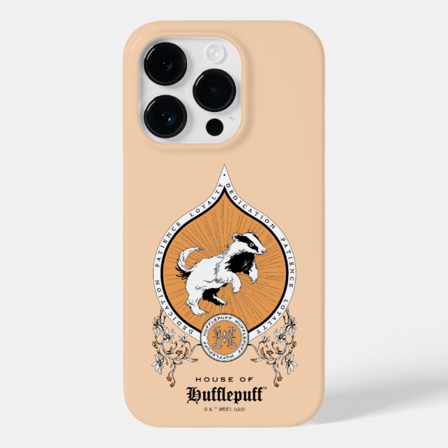 HARRY POTTER™ | Delicate Sketch HUFFLEPUFF™ Wappen Case-Mate iPhone 14 Pro Hülle (Rückseite)