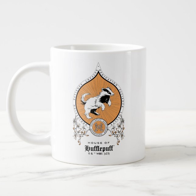 HARRY POTTER™ | Delicate Sketch HUFFLEPUFF™ Wappen Jumbo-Tasse (Links)