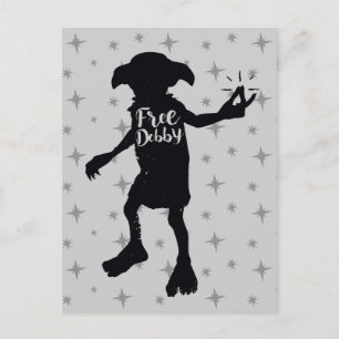 Harry Potter   "Dobby frei" Silhouette-Typografie Postkarte