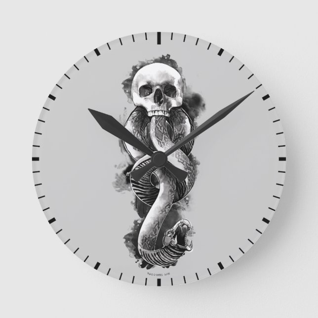 Harry Potter | Dunkles Mal Wasserfarbe Runde Wanduhr (Vorderseite)