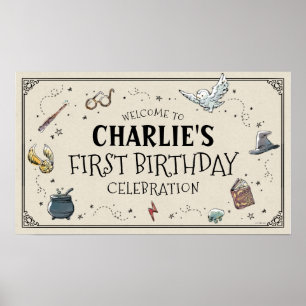 Harry Potter Erster Geburtstag Willkommen Poster