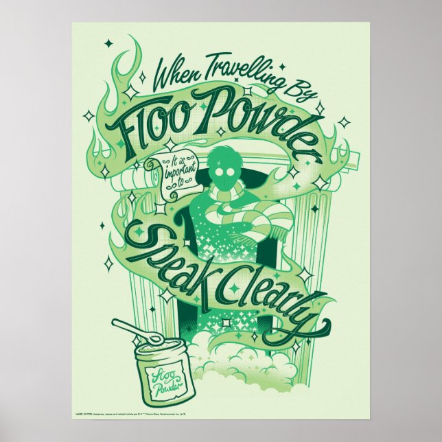 Harry Potter | Floo-Puder-Typografie-Grafik Poster (Vorne)