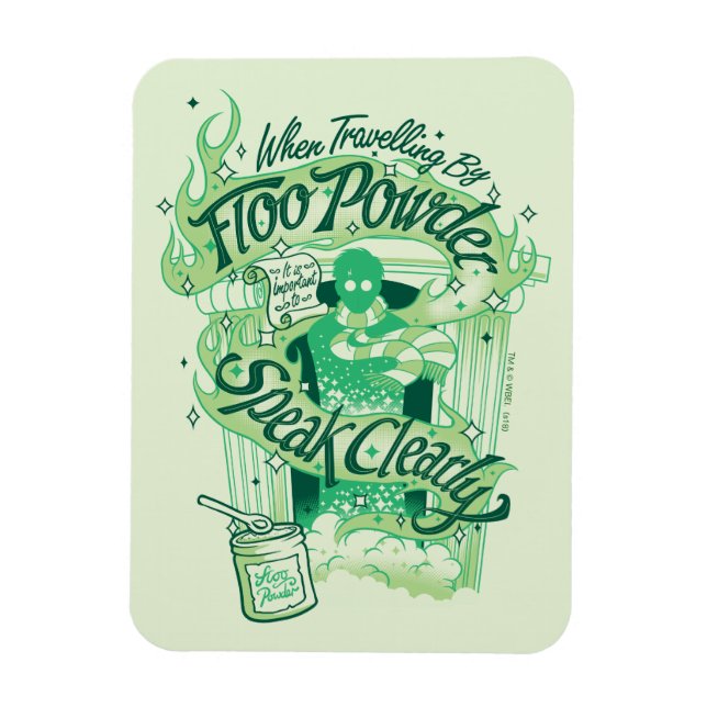 Harry Potter | Floo-Pulver-Typografie-Grafik Magnet (Vertikal)