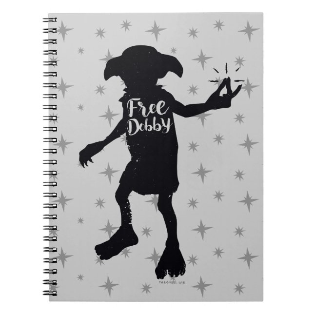 Harry Potter | "Free Dobby" Silhouette Typography Notizblock (Vorderseite)