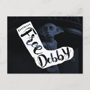 Harry Potter   "Free Dobby" Sock Typography Postkarte