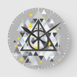 Harry Potter Geometric Deathly Hallows Symbol Runde Wanduhr