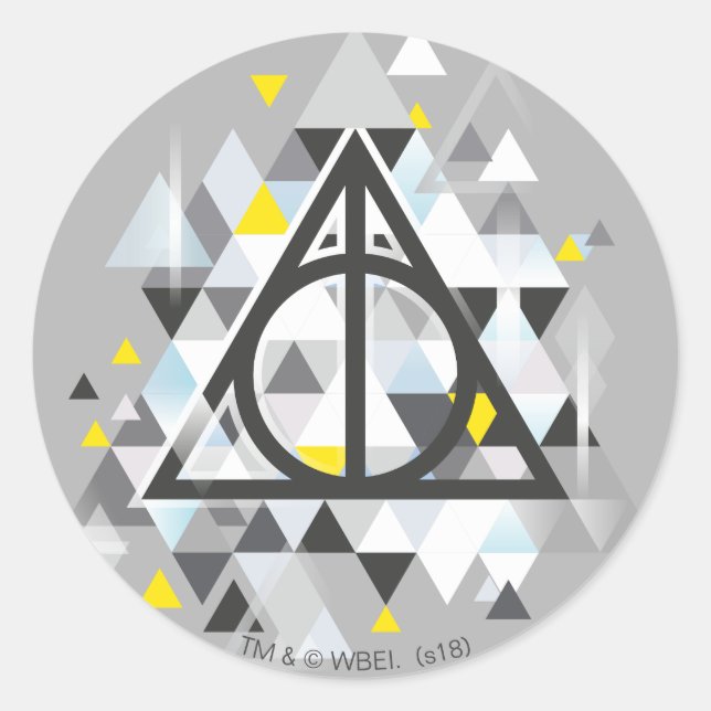 Harry Potter Geometric | Deathly Hallows Symbol Runder Aufkleber (Vorderseite)