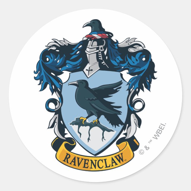 Harry Potter | Gothic Ravenclaw Wappen Runder Aufkleber (Vorderseite)